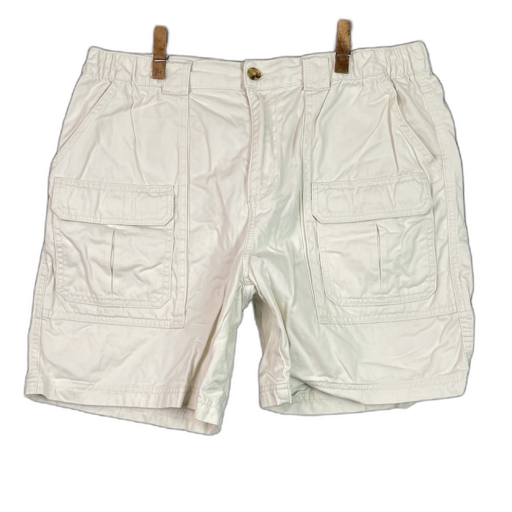 Croft & Barrow Cargo Shorts Mens 36 White Cotton Slash Pocket Camping Hunting